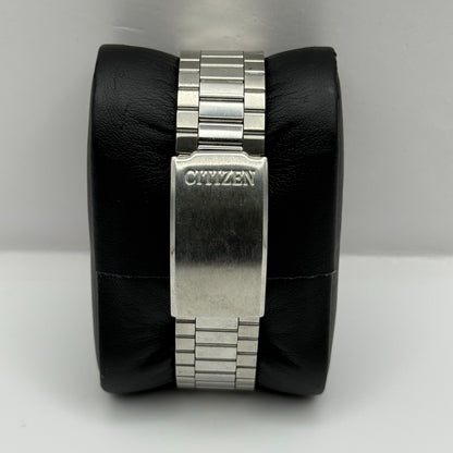 Citizen CQ Quartz Watch 6110-073185 Date Silver Tone Japan 30mm PARTS REPAIR