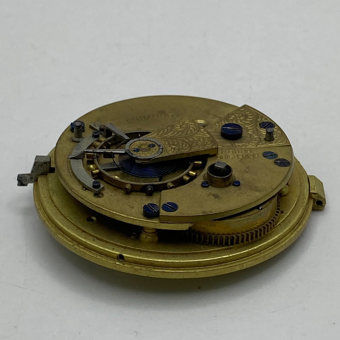 46.4mm Antique Key Wound Pocket Watch Movement PARTS REPAIR SPARES