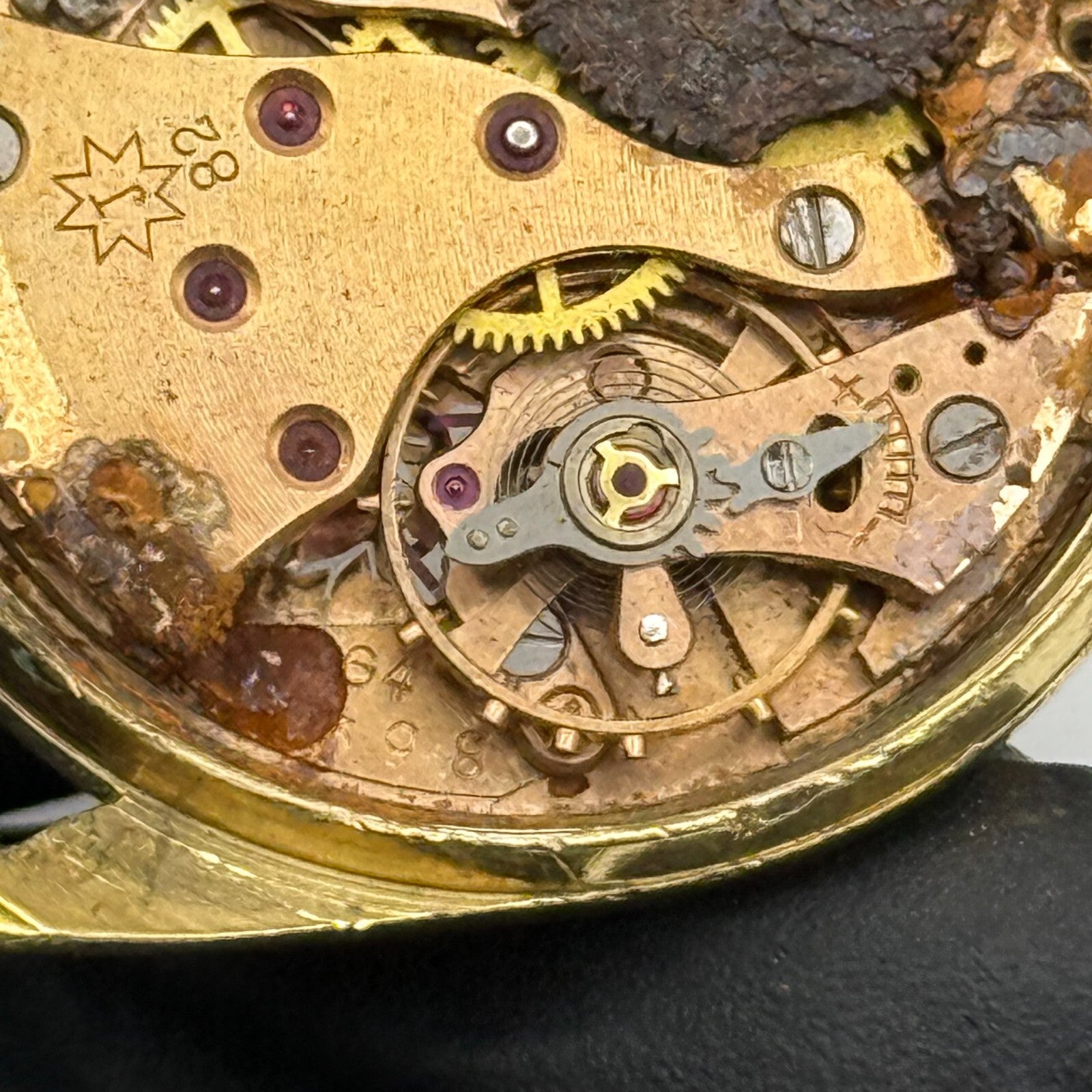 33mm Men’s Vintage Junghans J82 Chronometer Swiss Rare Gold Plated Watch PARTS