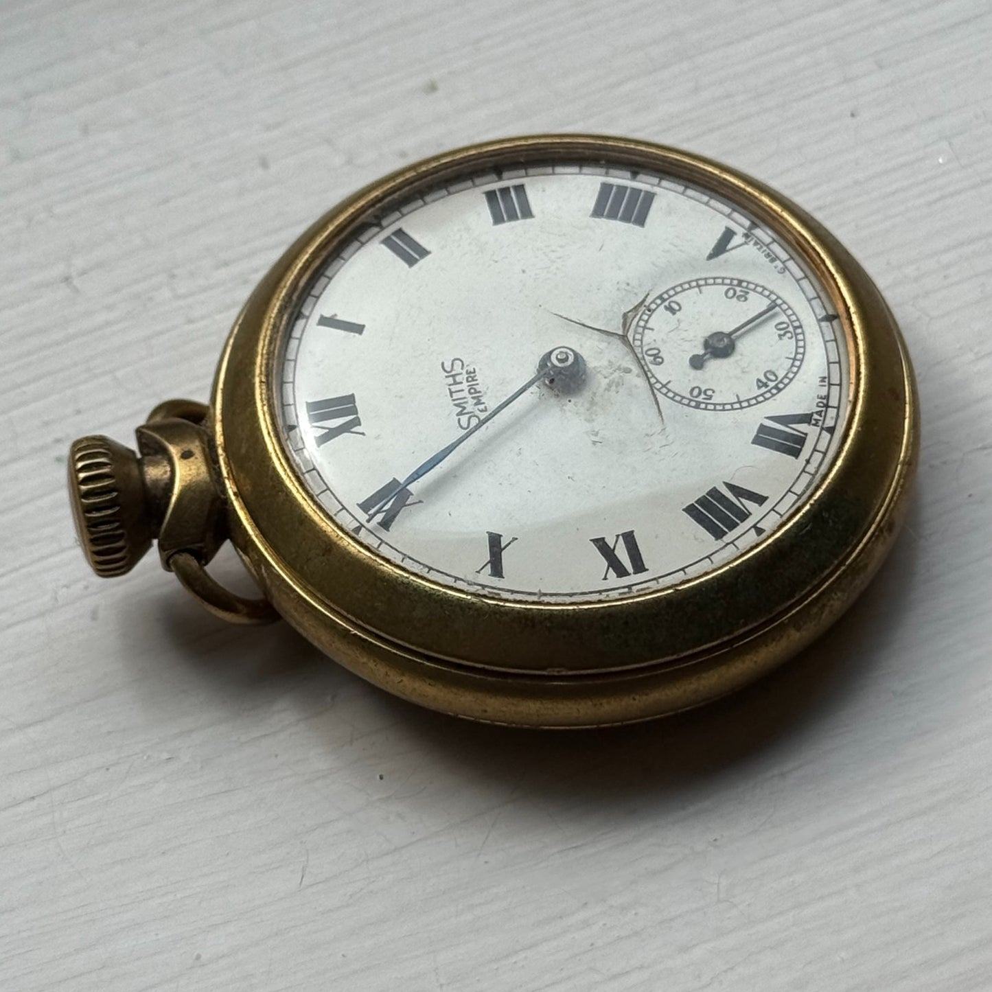 51mm Vintage Smiths Empire 609 EM Britain Made Pocket Watch PARTS REPAIR