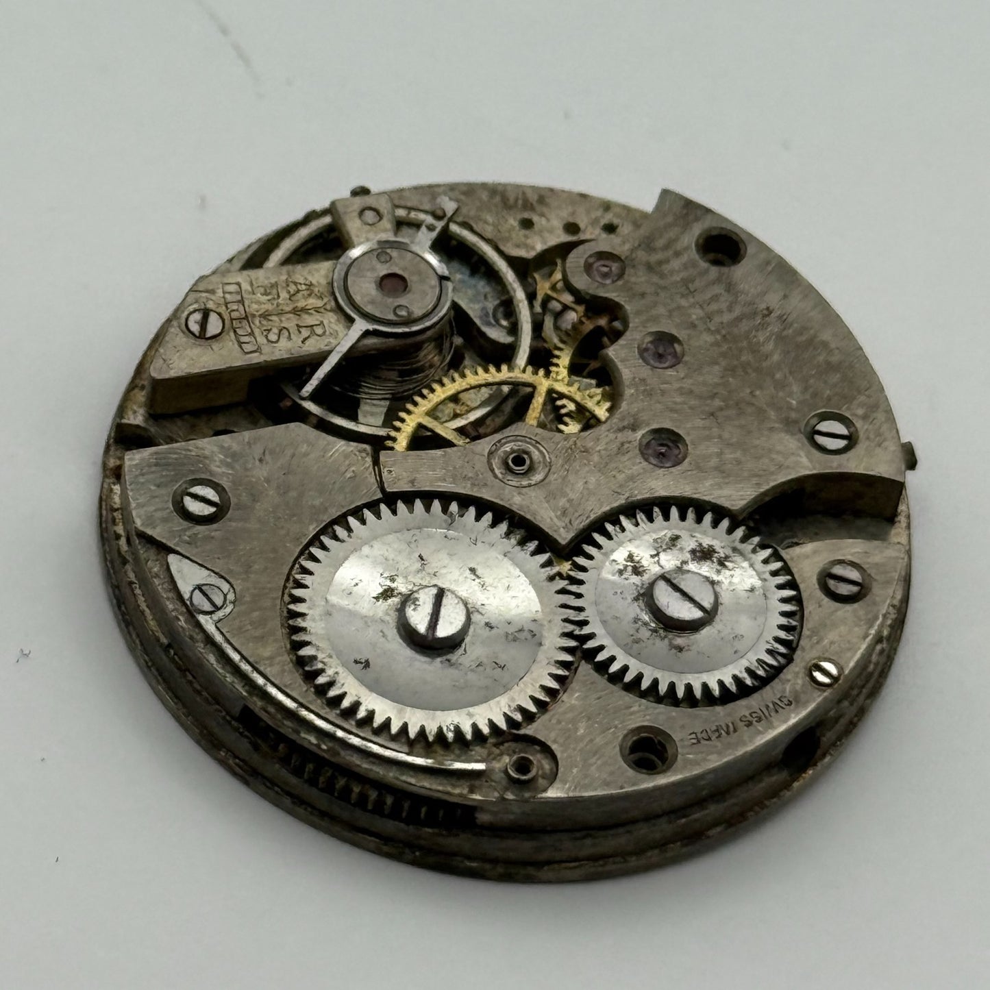 AS A Schild Trench Watch Movement Manual Wind Vintage Swiss Parts Repair 28.8mm