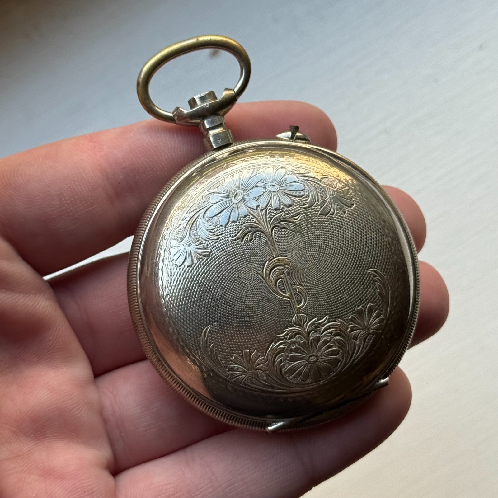 Oris Ottoman Pocket Watch Antique Pin Set Full Hunter To Repair Rare 54mm