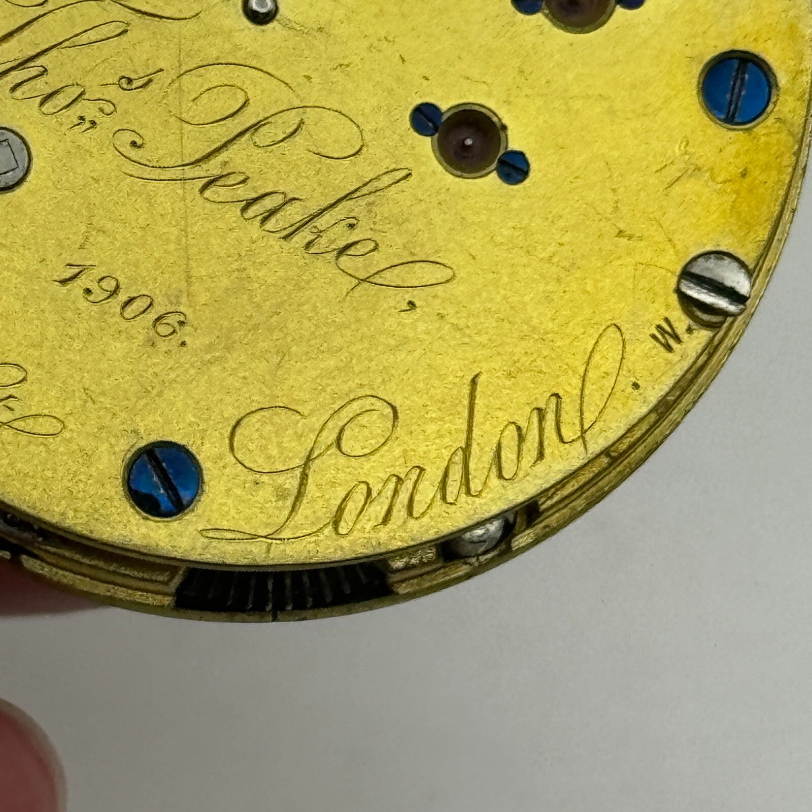 43.2mm Antique Thomas Peake London Quality Pocket Watch Movement PARTS REPAIR