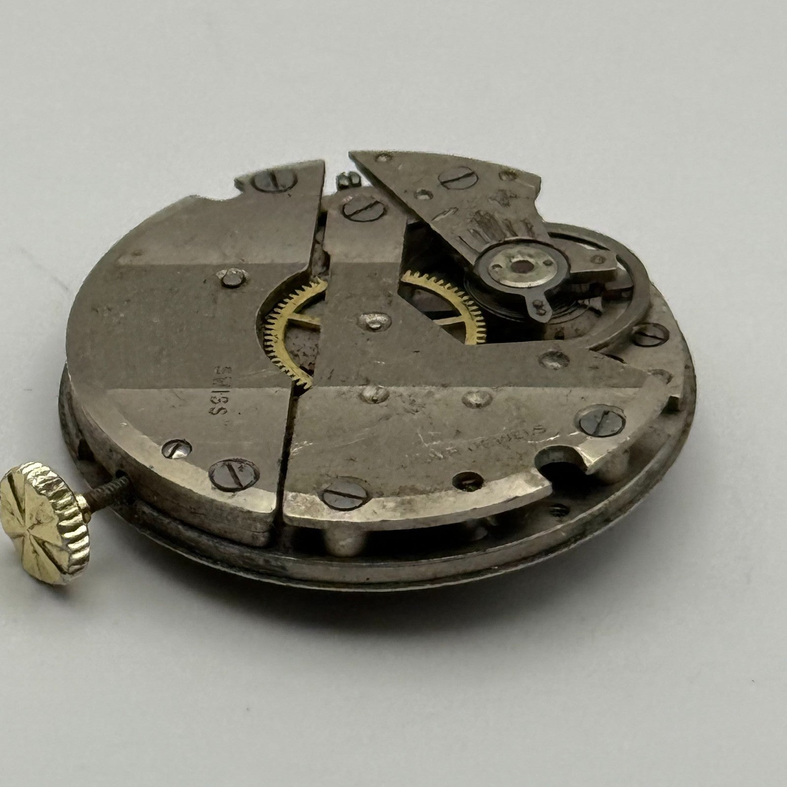 Amida 542 Watch Movement Manual Wind Vintage Swiss 4 Jewels Parts Repair 27mm