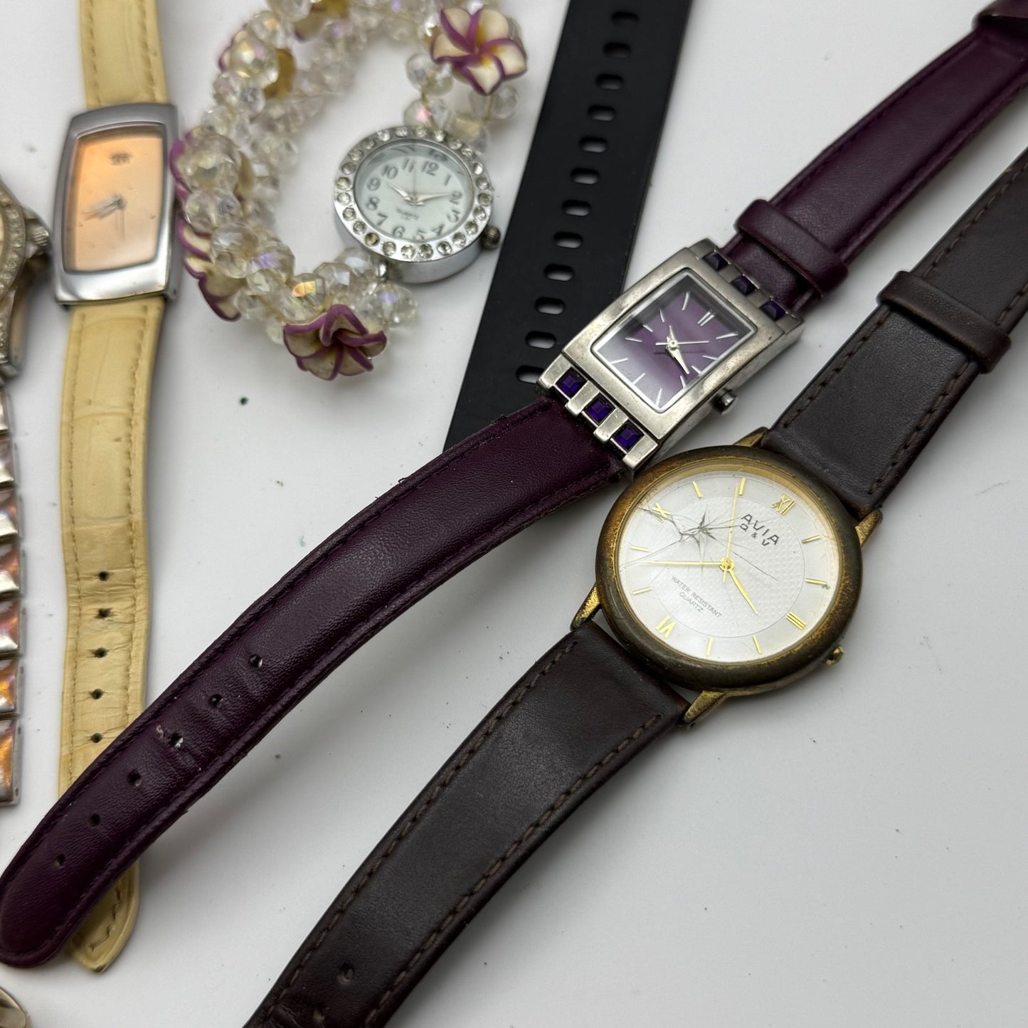 Bundle Of 16 Quartz Watches Modern / Vintage Untested Parts / Repair / Crafts