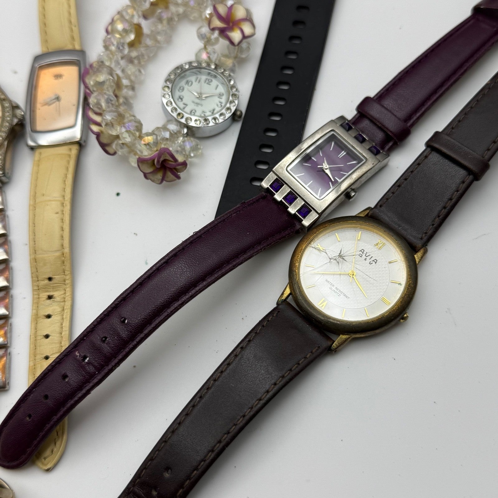 Bundle Of 16 Quartz Watches Modern / Vintage Untested Parts / Repair / Crafts