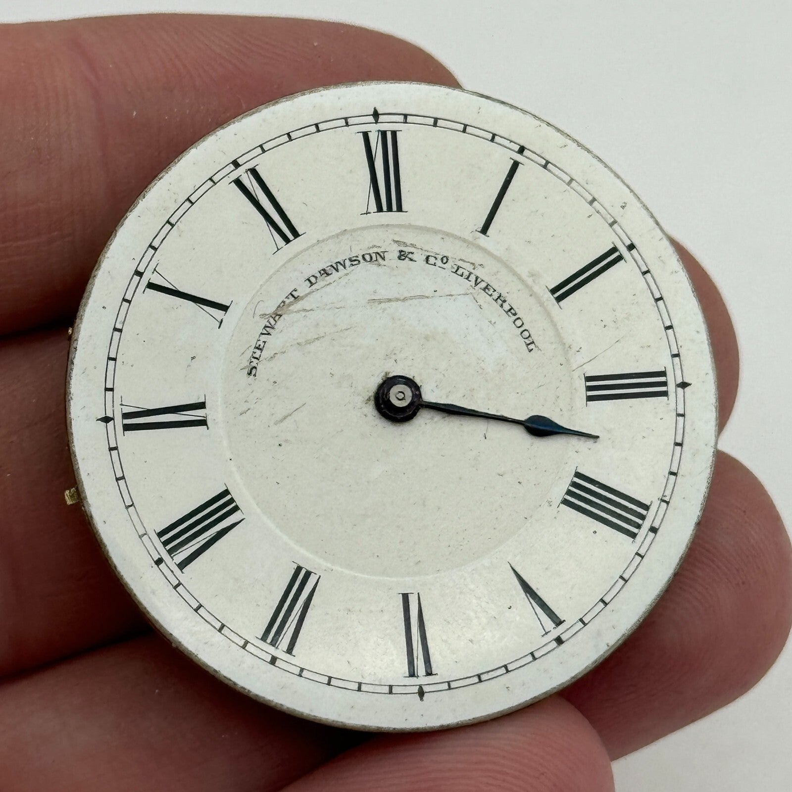 36.3mm Antique Stewart Dawson Co Liverpool Key Wound Pocket Watch Movement PARTS