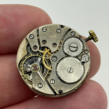 25.3mm Men's Syren Quality Trench Watch Movement Swiss Vintage 15 Jewels PARTS