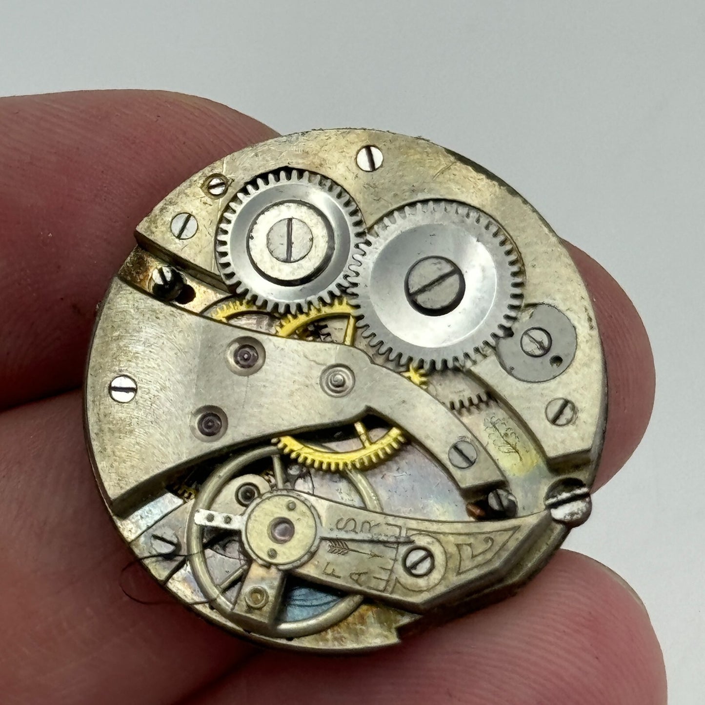 28mm Men's Unidentified Leaf Mark Manual Wind Watch Movement Swiss Vintage PARTS