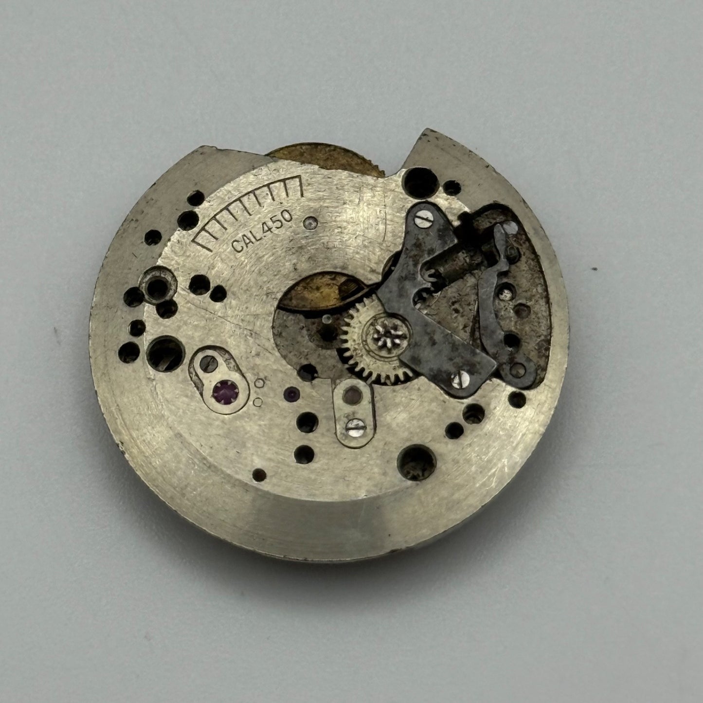 Helids Cal 450 Watch Movement Manual Wind Swiss Vintage Parts Repair 25.9mm