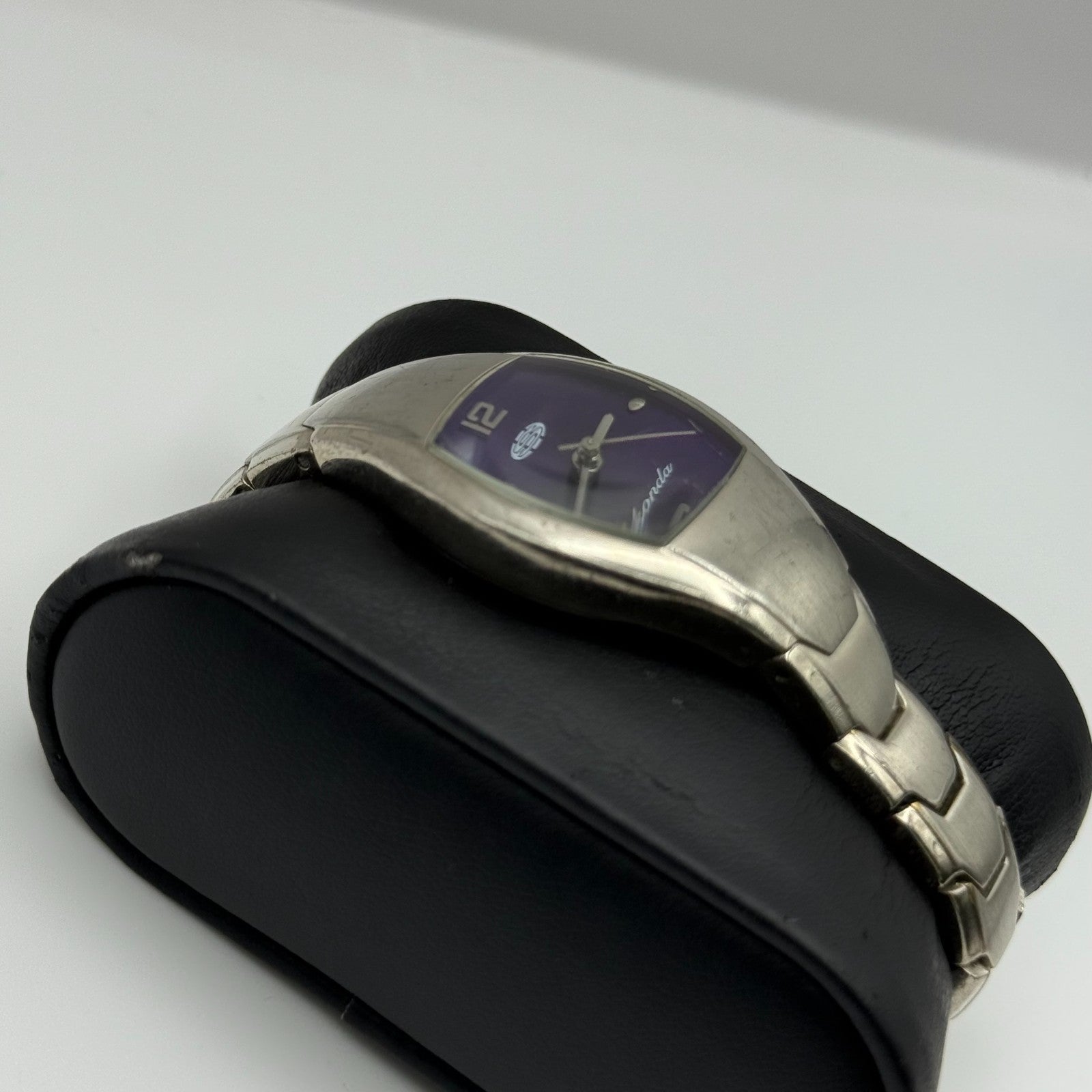 Sekonda Ladies Quartz Watch Purple Dial Silver Tone Bracelet Steel Working 24mm