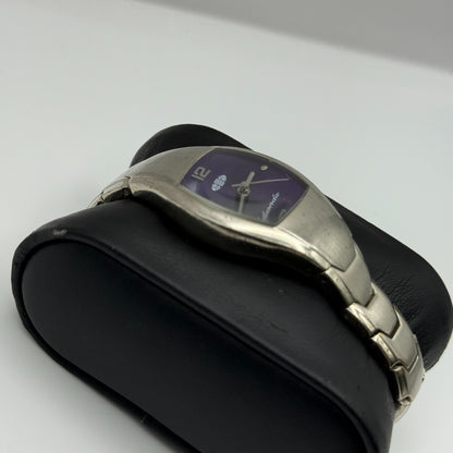 Sekonda Ladies Quartz Watch Purple Dial Silver Tone Bracelet Steel Working 24mm