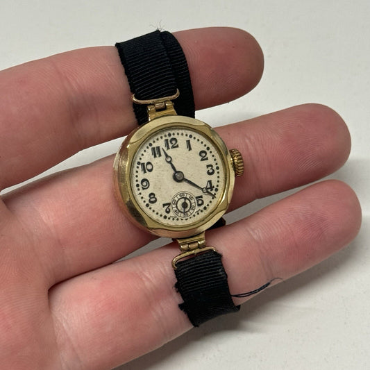 25mm Ladies SMALL Art Deco Gold Plated Sub Seconds Old Watch TO RESTORE