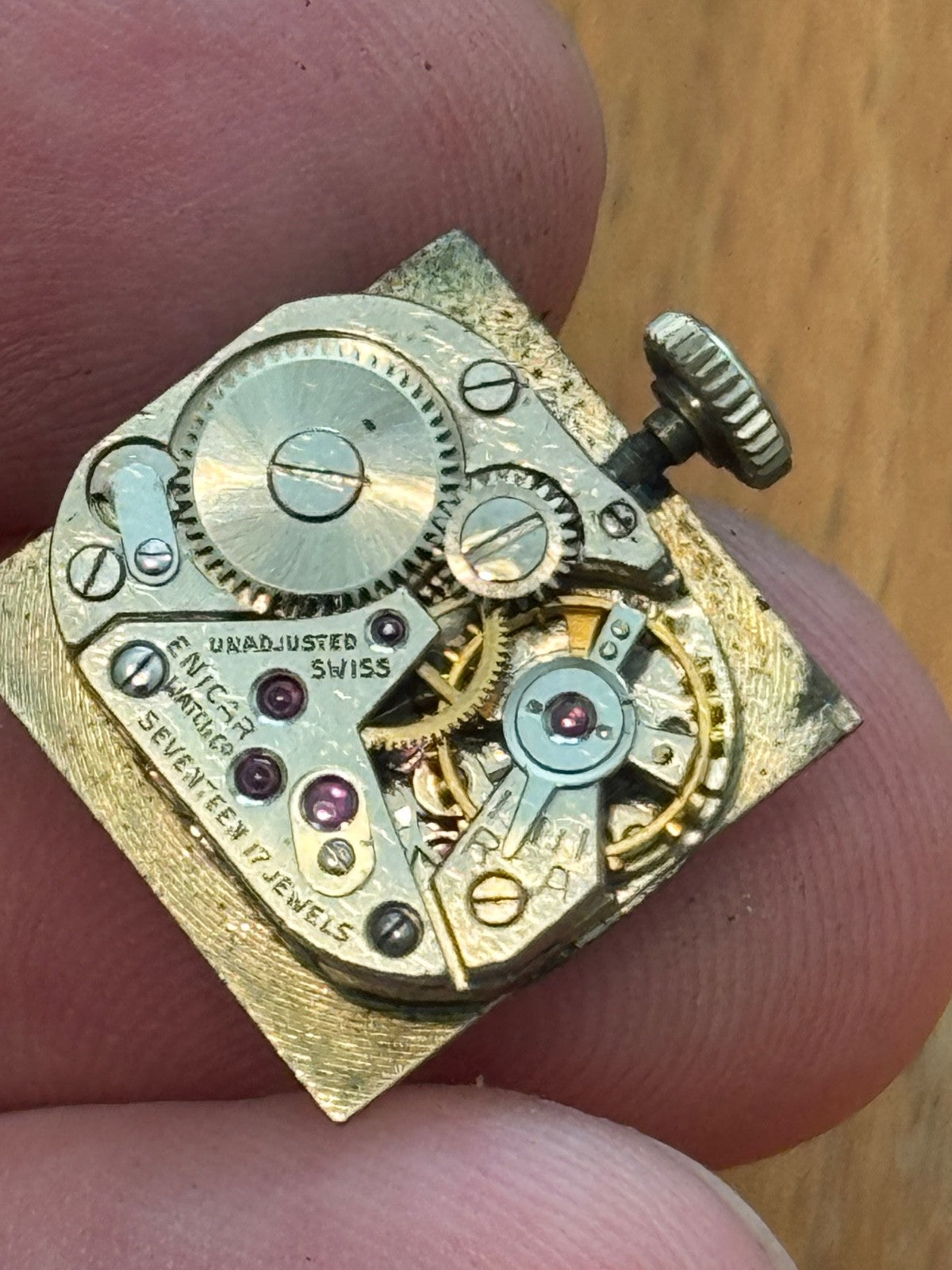 17mm Running Enicar Swiss Stainless Steel Ladies Vintage Manual Wind Watch PARTS