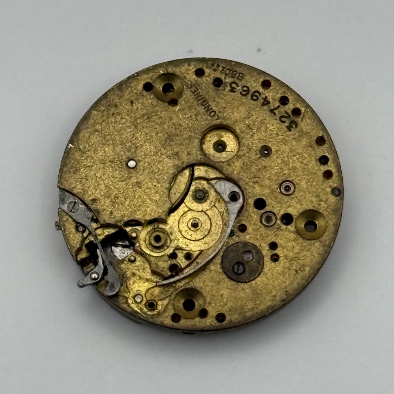 Longines 10.39 B&Co Baume Watch Movement Vintage Incomplete Parts Repair 21.6mm
