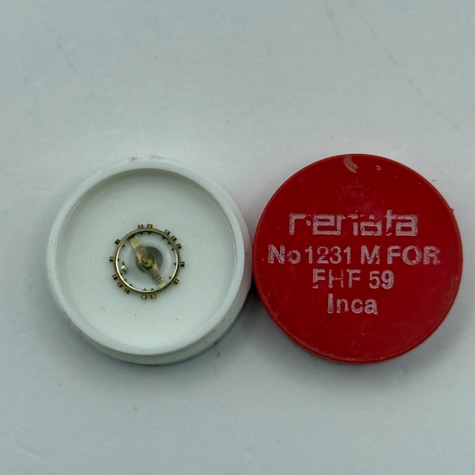 FHF 59 Balance Wheel Complete And Spring Inca 1231 M Watch Movement Parts NOS