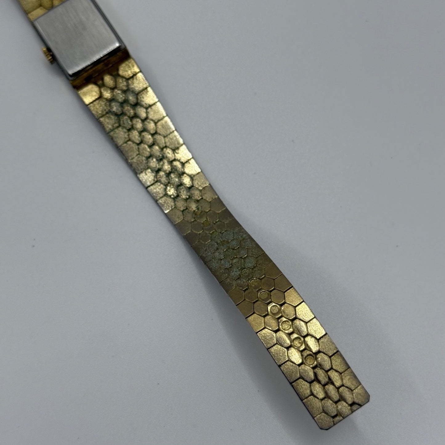 15mm Vintage Petit Bark Affect Heart Gold Plated Manual Wind Watch PARTS REPAIR