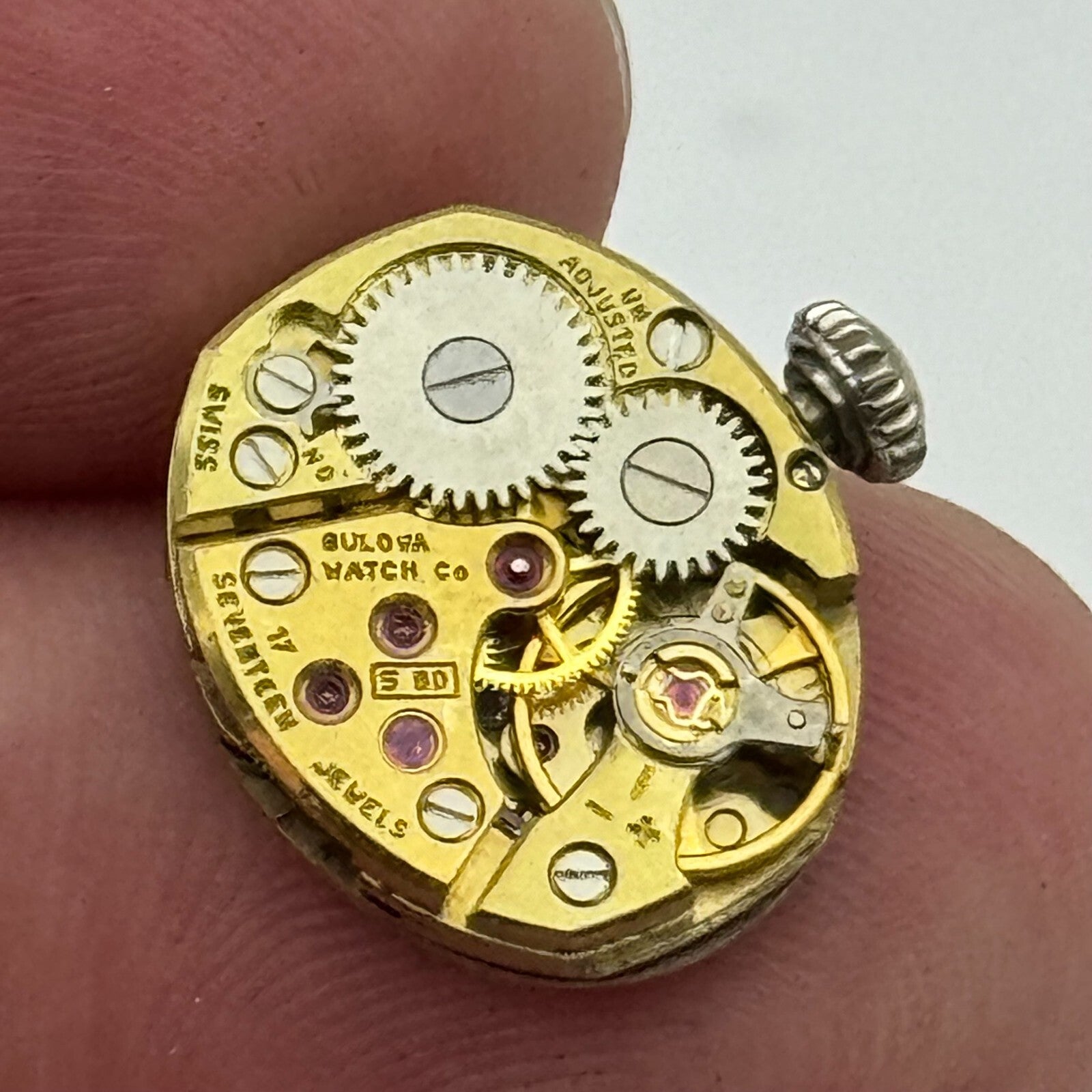 12.7mm Running Bulova 5BD Manual Wind 17 Jewels Swiss Made Watch Movement PARTS