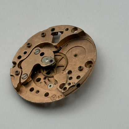 FHF 67 Watch Movement Main Plate Manual Wind Vintage Swiss Parts Repair 23.6mm