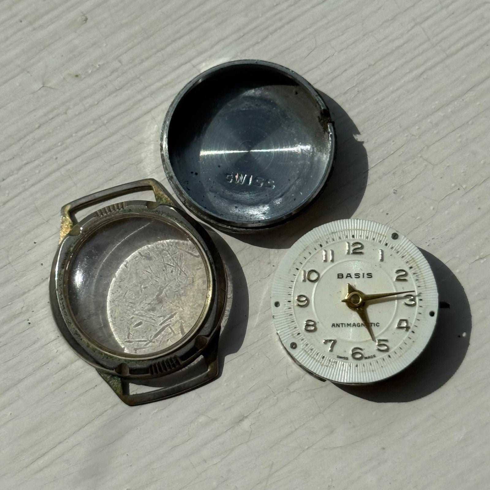 21mm Vintage EB 1570 Basis Antimagnetic Swiss Manual Wind Watch PARTS / REPAIR