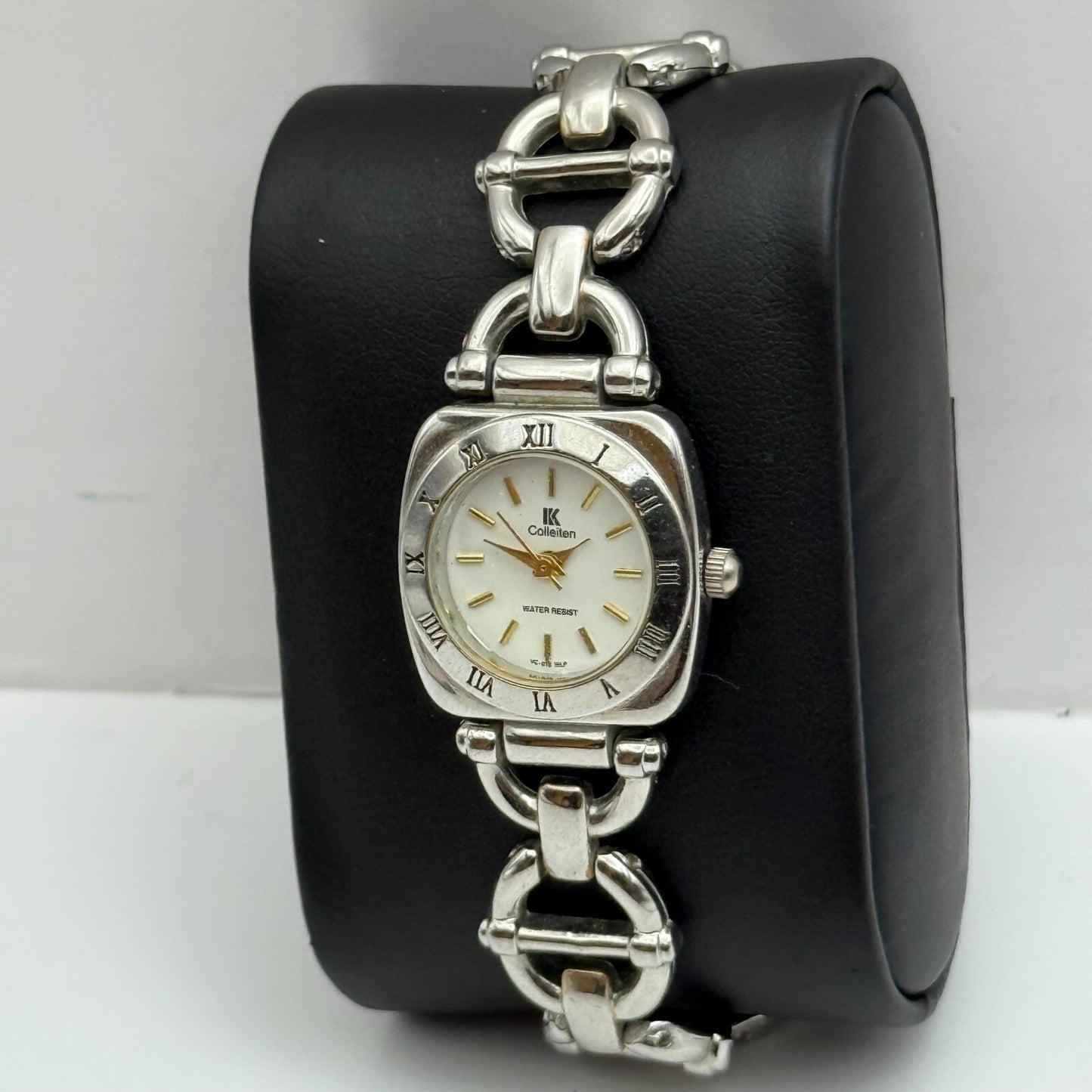 22mm Working Ladies Colleiten Silver Tone Panel Bracelet Quartz Watch 7.2 Inches