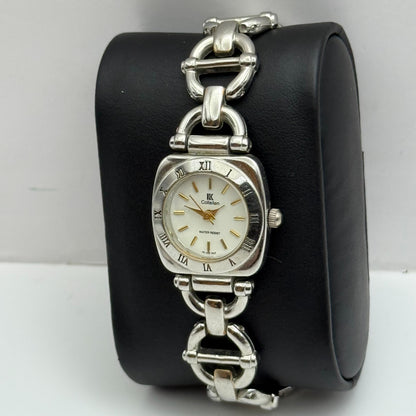 22mm Working Ladies Colleiten Silver Tone Panel Bracelet Quartz Watch 7.2 Inches