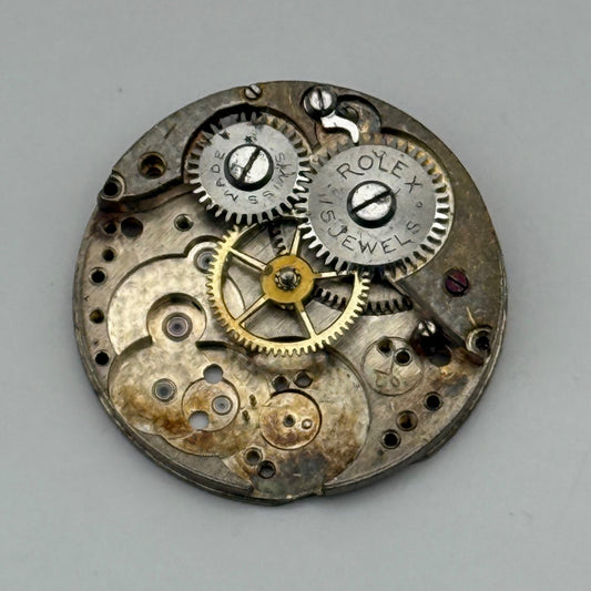 Rolex Rebberg Watch Movement Depose 15 Jewels Vintage Incomplete Parts 23.7mm