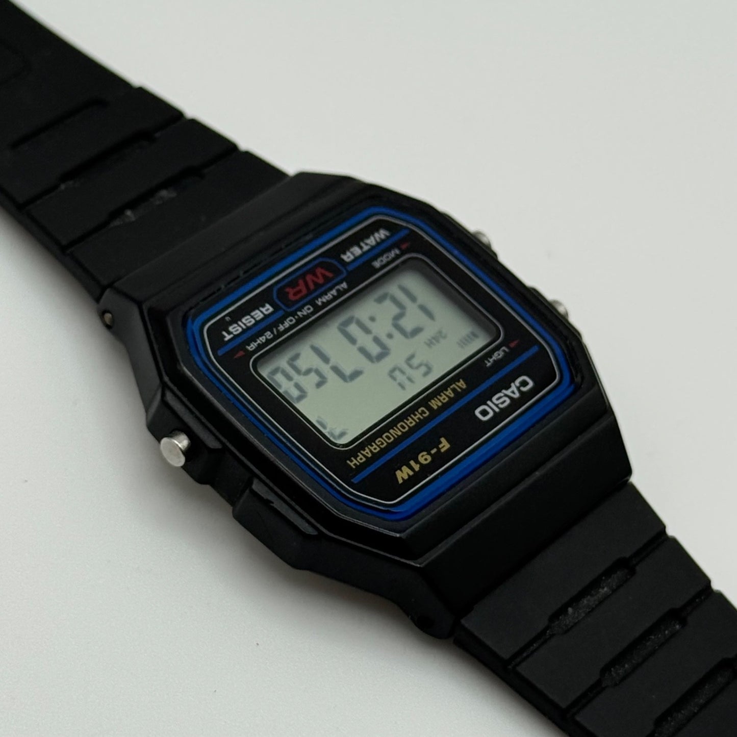 Casio Digital Watch F-91W 593 Alarm Chronograph Quartz 35mm Unisex Rubber Strap