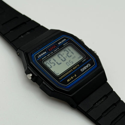 Casio Digital Watch F-91W 593 Alarm Chronograph Quartz 35mm Unisex Rubber Strap