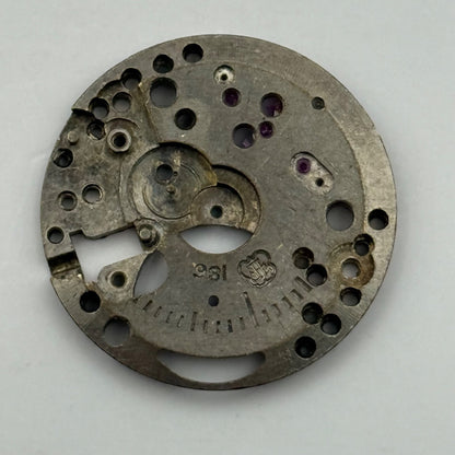 FHF 186 Watch Movement Main Plate Manual Wind Vintage Swiss Parts Repair 23.6mm
