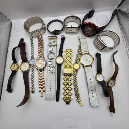 Bundle Of 16 Quartz Watches Job Lot Modern / Vintage Untested Parts / Repair