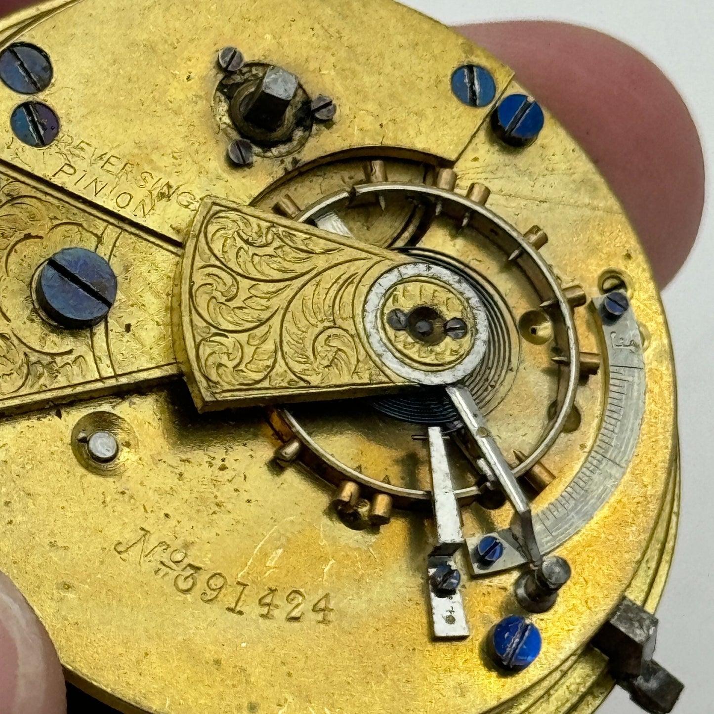 44.6mm Antique J G Graves English Express Lever Pocket Watch Movement PARTS