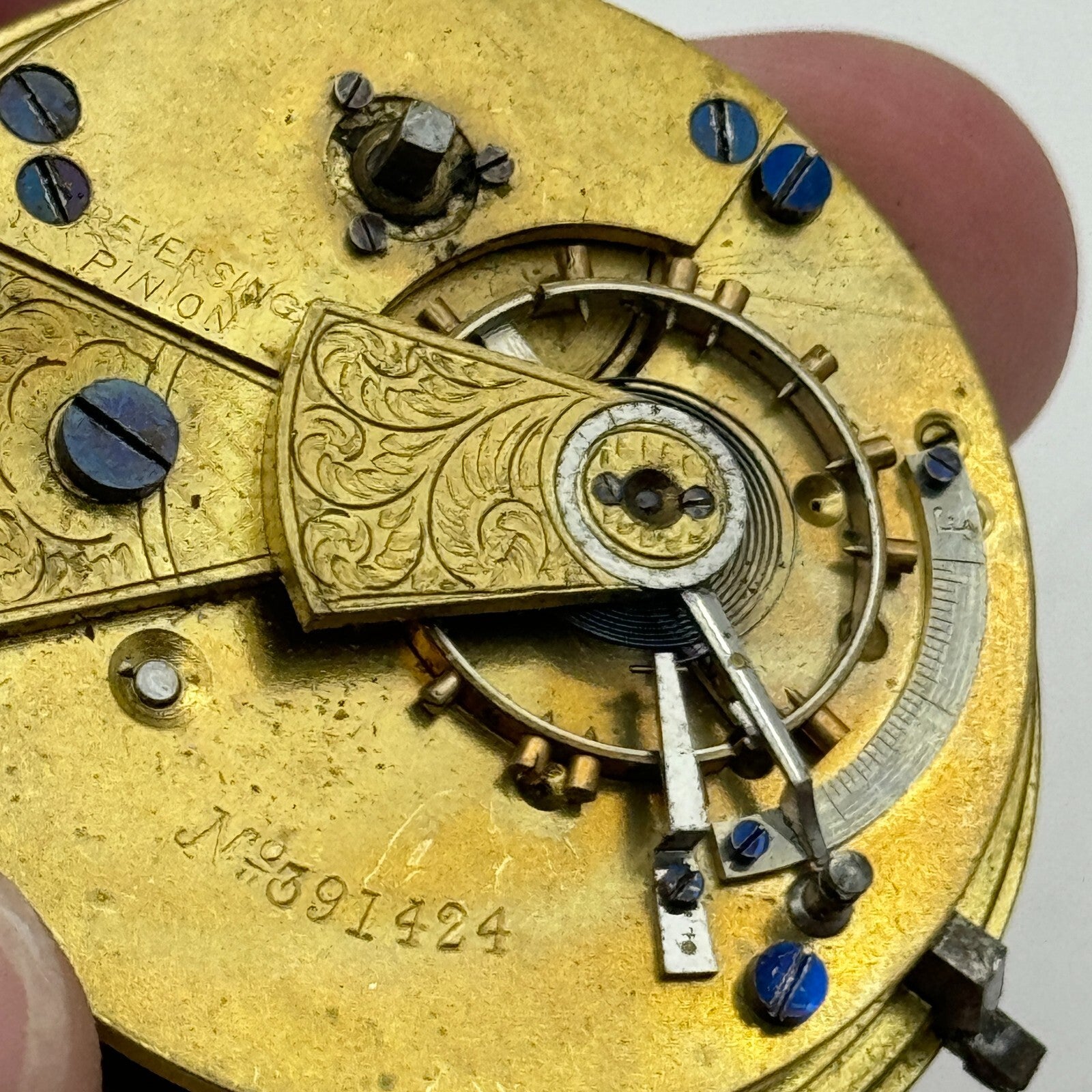 44.6mm Antique J G Graves English Express Lever Pocket Watch Movement PARTS