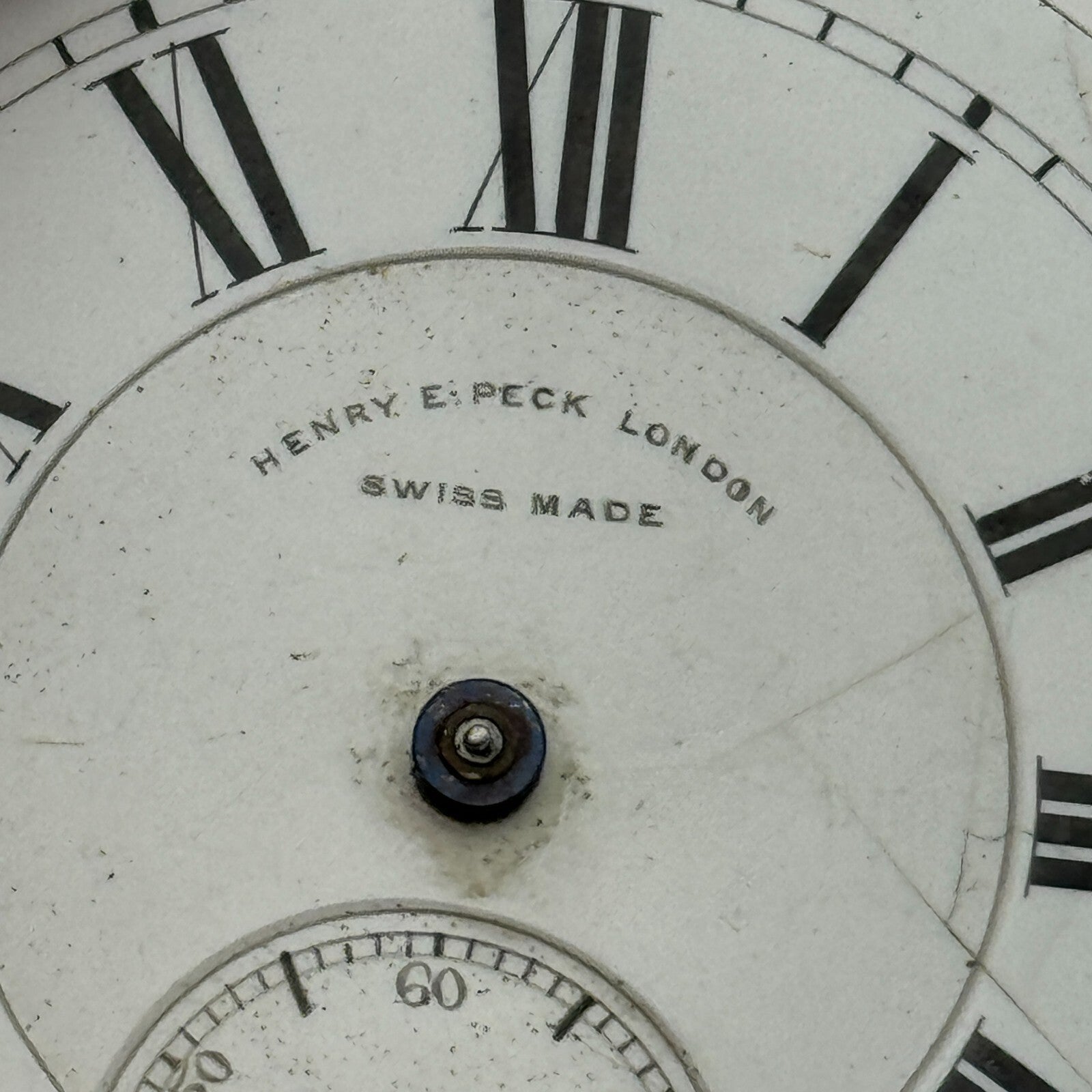 45.1mm Antique Henry E Peck Patent 2622 Safety Pinion Pocket Watch Movement