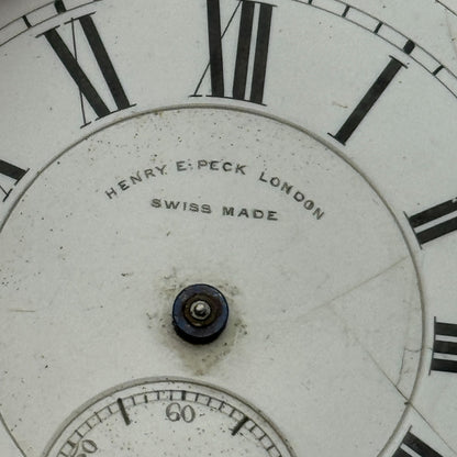 45.1mm Antique Henry E Peck Patent 2622 Safety Pinion Pocket Watch Movement