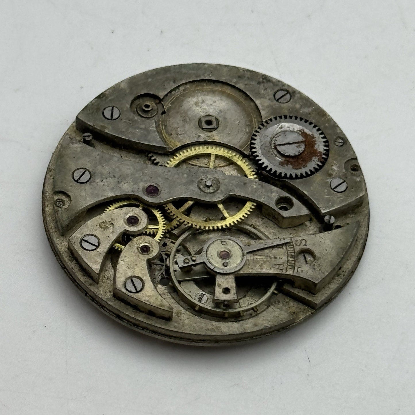 42.8mm Unidentified Vintage Pocket Watch Movement Dial PARTS REPAIR SPARES