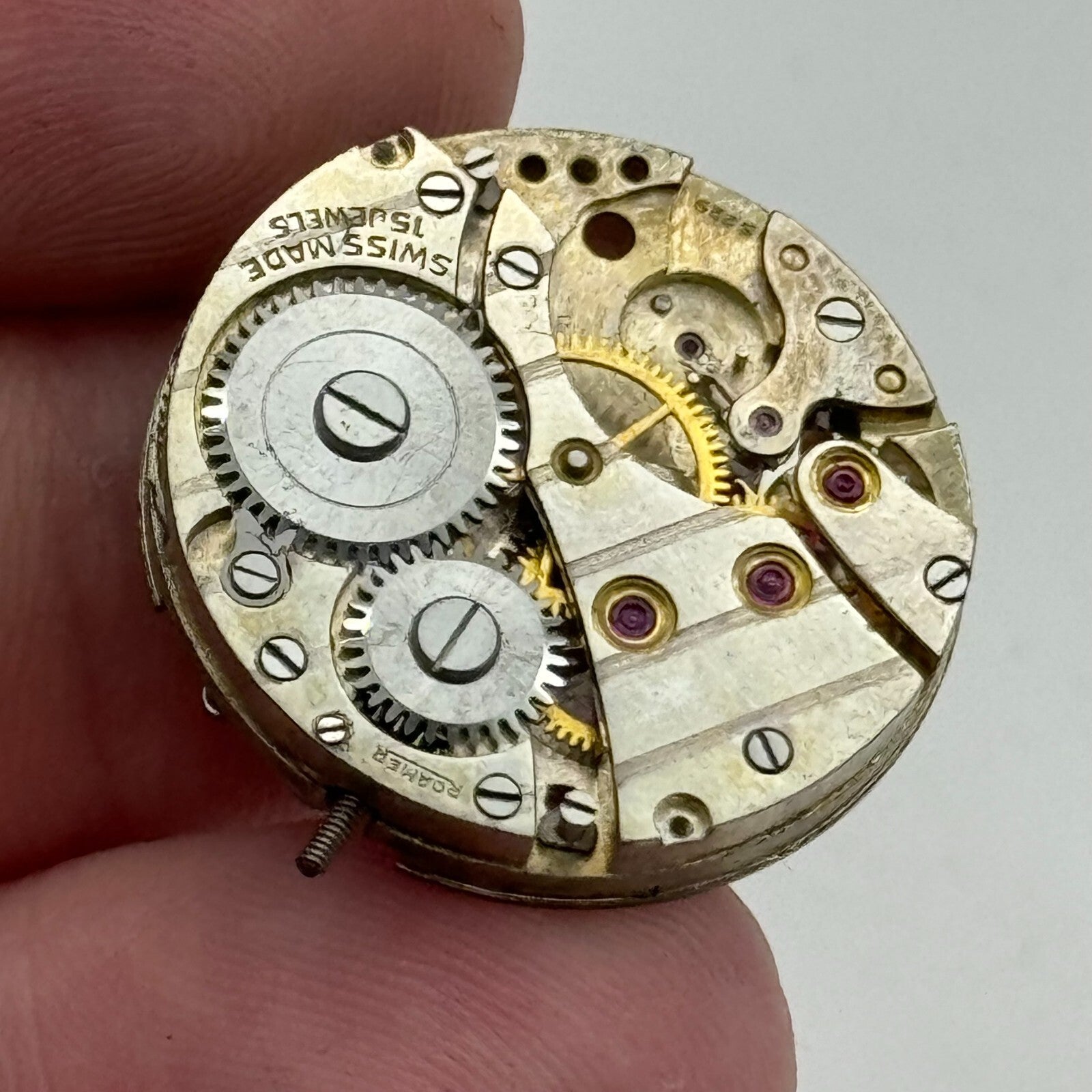 23.6mm Roamer MST 242 Manual Wind 15 Jewels Swiss Watch Movement PARTS SPARES