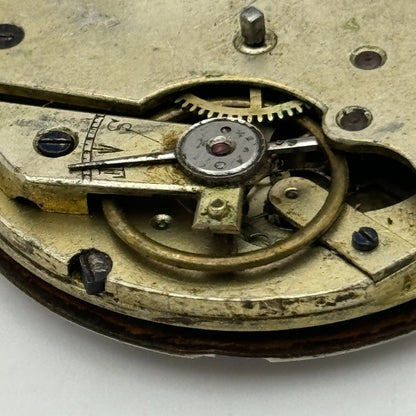 44mm Antique Key Wound Pocket Watch Movement Dial PARTS REPAIR SPARES