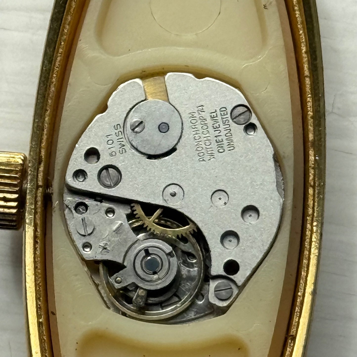 20mm Vintage Astral Rectangle Ronda RL 5101 Manual Wind Watch PARTS / REPAIR