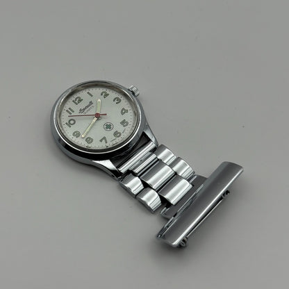 Ingersoll Nurses Fob Quartz Watch White Dial Silver Tone Japan Working 26mm