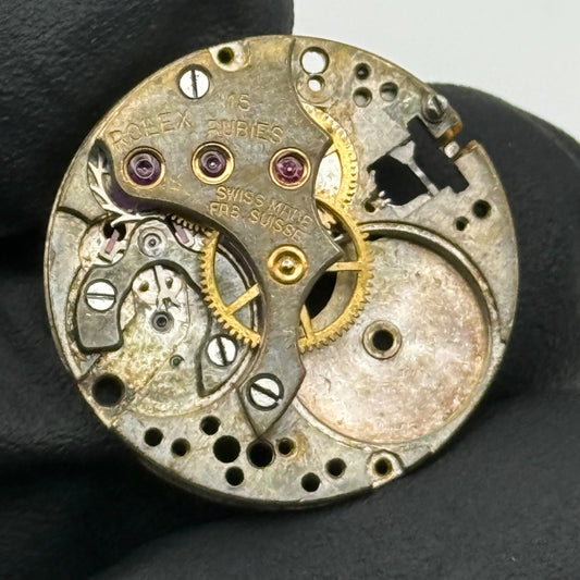 Rolex 8 3/4 Hunter Patent 15 Rubies Fab Suisse Watch Movement Parts 19.7mm