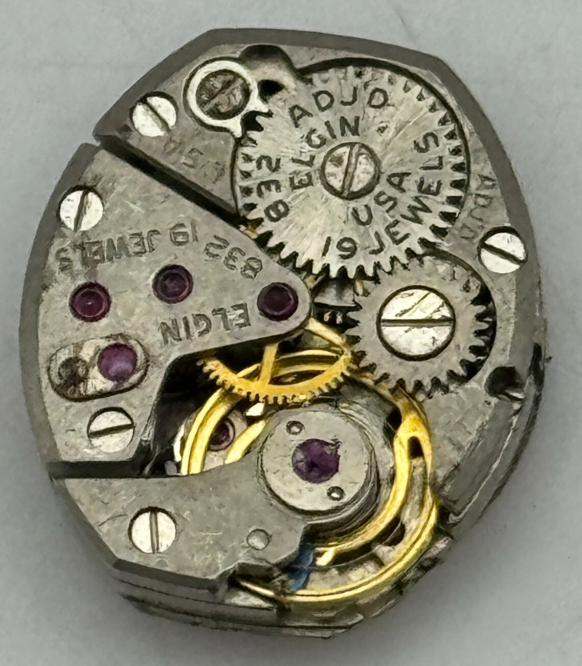 13.2mm Ladies Elgin 832 Rare 19 Jewels Manual Wind Watch Movement PARTS SPARES