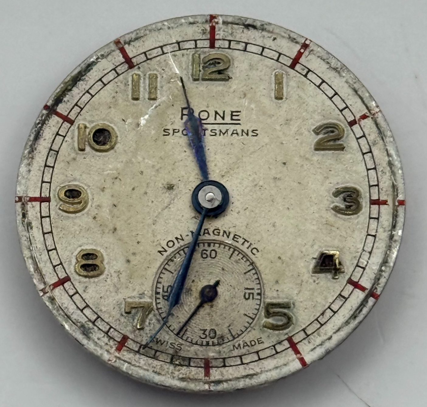 FHF 70 Rone Sportsmans 1046 Watch Movement Manual Wind Vintage Parts 23.5mm