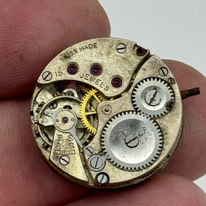 19.7mm Balance Intact 15 Jewels Manual Wind Watch Movement Swiss Vintage PARTS