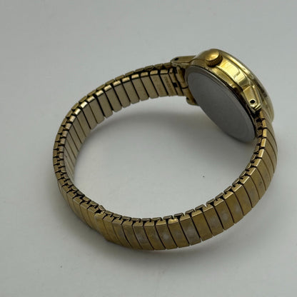 23mm Working Vintage Ladies Timex Indiglo Gold Plated Quartz Watch New Battery