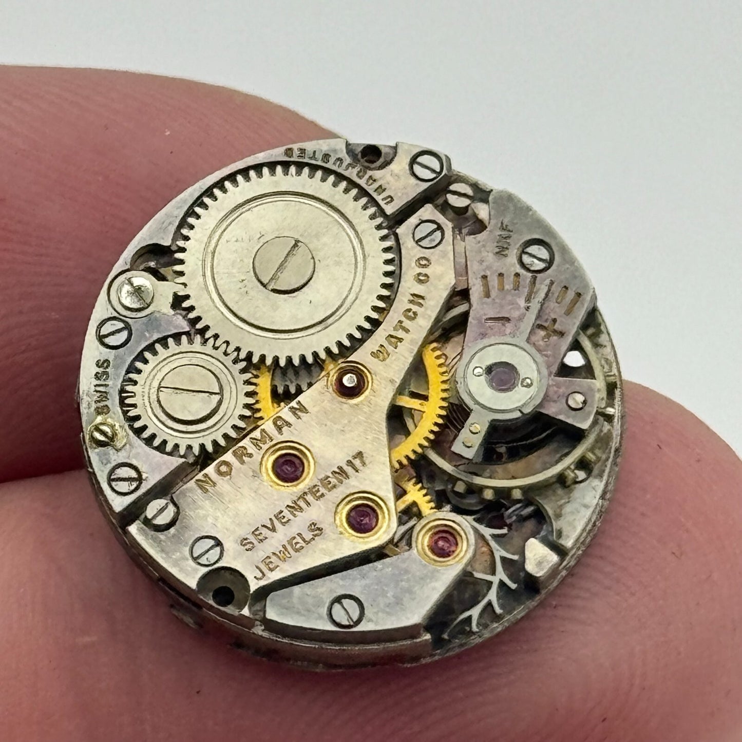 19.7mm Norman AS 970 A Schild Manual Wind 17 Jewels Swiss Watch Movement PARTS