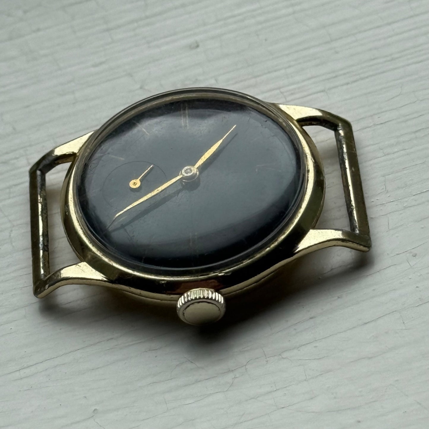 32mm Vintage Stirling Black Dial Sub Seconds Manual Wind Watch PARTS / REPAIR