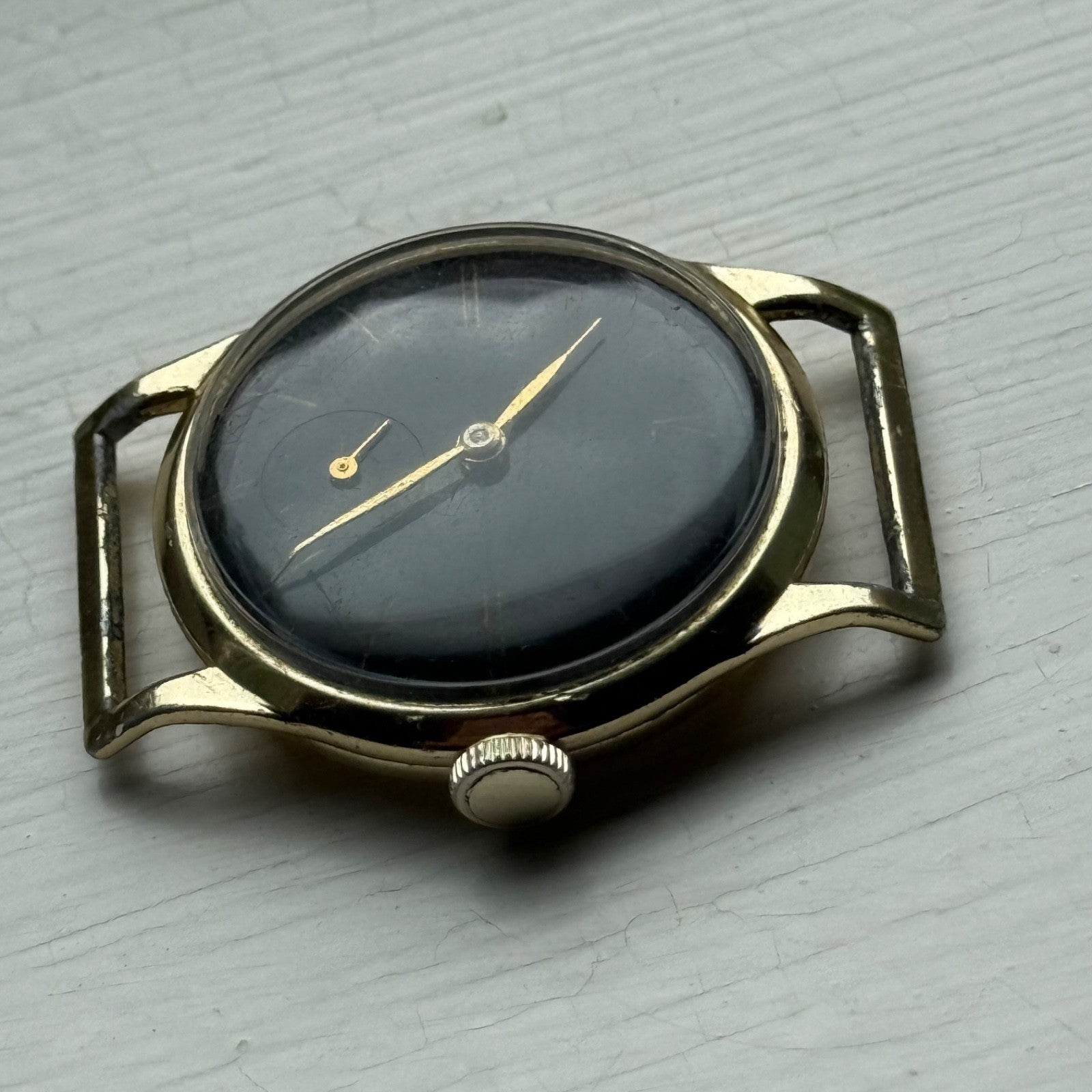 32mm Vintage Stirling Black Dial Sub Seconds Manual Wind Watch PARTS / REPAIR