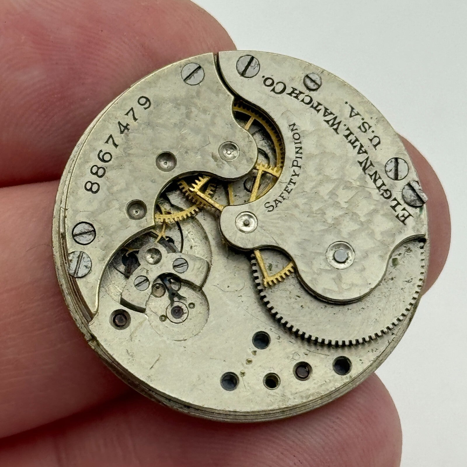 Antique 0S Elgin Grade 222 Model 1 American Pocket Watch Movement PARTS REPAIR