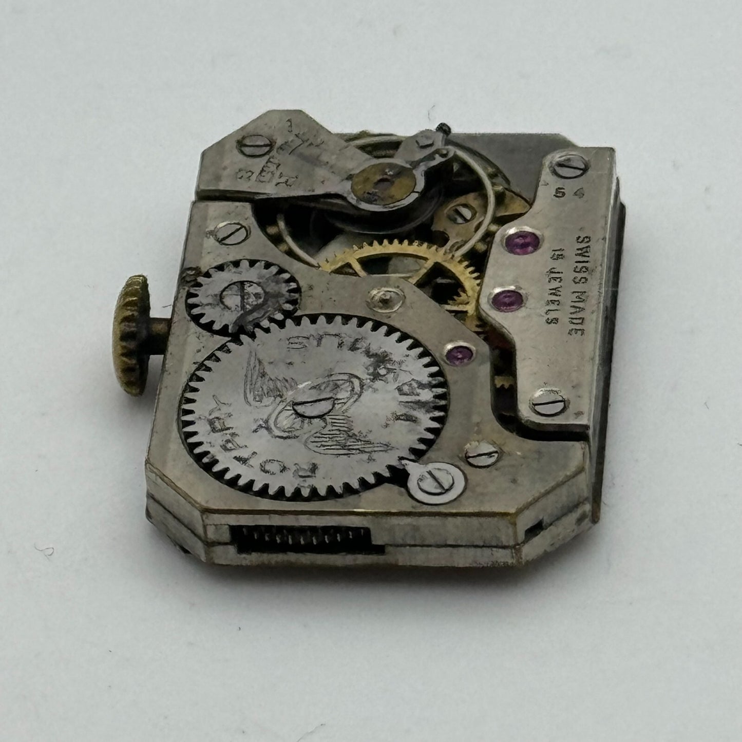 20.5mm Running Rotary Maximus Cal 54 Tank Watch Movement Manual Wind PARTS